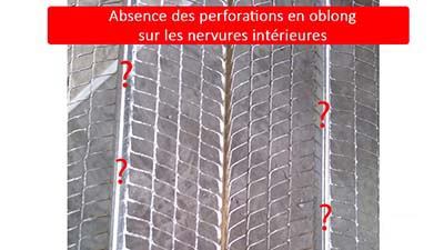 Lattis sans perforation en oblong