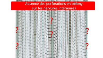 Lattis sans perforation en oblong