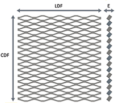 Schéma dimension du métal déployé OCEANE 110XS aluminium