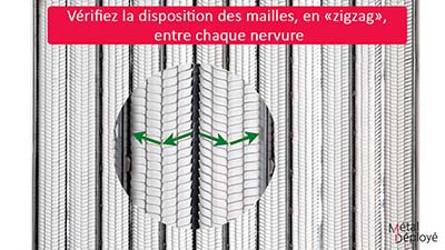 NERGALTO - Disposition des mailles en zigzag